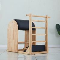 Baril d'échelle de Pilates en chêne réglable et portable – Équipement de gym à domicile multifonctionnel, écologique et durable pour l'entraînement corporel