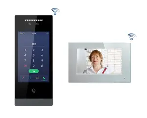 7英寸触摸屏人脸识别无线视频门入口门铃对讲机，WiFi IP公寓视频门电话