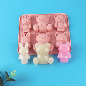 Tự Làm Xà Phòng Mềm Kẹo Ice Cube Làm Công Cụ Gấu Thỏ Silicone <span class=keywords><strong>Jello</strong></span> Khuôn Mẫu Cho Trẻ Em Dễ Thương Phim Hoạt Hình Sô Cô La Bánh Nướng Khuôn Mẫu - Product Image 6