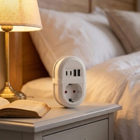 Prise murale OEM 16A EU Schuko avec prise murale, matériau PC ignifuge, 2 ports USB A et 2 ports USB C