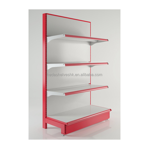 Heavy Duty Single-sided Grocery Iron Steel Modern Supermarket <b>Shelves</b> Gondola Metal Display <b>Stacking</b> <b>Racks</b> For Retail Store Shop - Product Image 1