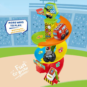 Jouet de <span class=keywords><strong>garage</strong></span> de stationnement rotatif, dessin animé coloré, éducatif, aventure préscolaire, circuit de course coulissant avec design de tour de cloche - Product Image 4