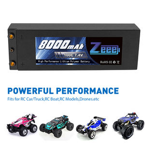Zeee 2S 8000Mah Lipo Batterij 7.4V 100c Hard Case Lipo Pack Met 4Mm Bullet T Plug Voor 1/8 1/10 Rc Automodel Slash Buggy - Product Image 5