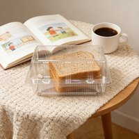 Boîtes d'emballage pour boulangerie, conteneur à charnière, boîte à gâteau en plastique, boîte à clapet transparente, emballage alimentaire en PET jetable, transparente et claire