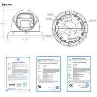 Cámara de Seguridad IP Domo PoE de 5MP, Visión Nocturna a Todo Color, Detección de Movimiento con Audio, Impermeable IP66, Directo de Fábrica OEM