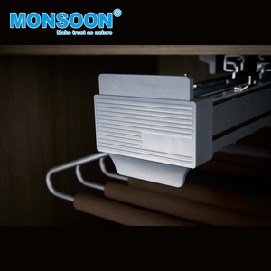 <b>Wardrobe</b> Hardware Aluminum Alloy Storage Clothes Rack Soft Close Pull Out Top-mounted Single Row Pants Hangers - Product Image 3