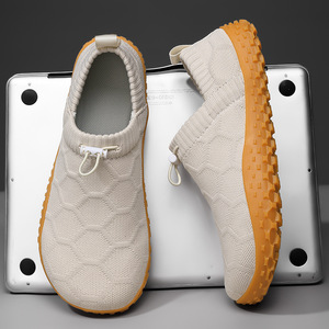 Chaussures de marche en tricot respirant à bout large, à enfiler, avec cordon de serrage réglable - Product Image 4