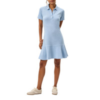 Vestido Polo de Manga Corta para Mujer, Casual, con Cuello y Botones, Dobladillo con Volantes, Mini Vestido de Verano para Golf, Tenis, Estilo Camiseta