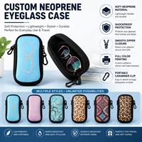Tas Kacamata Premium Neoprena Logo Kustom, Tahan Air, Anti Guncangan, Anti Gores, Pelindung Kacamata Modis, Lembut