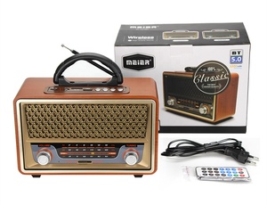<span class=keywords><strong>Radio</strong></span> <span class=keywords><strong>Portatile</strong></span> <span class=keywords><strong>Vintage</strong></span> MEIER M-157BT FM AM SW a 3 Bande, Economica, in Legno, con Registratore, Dorata, Ricaricabile USB - Product Image 2