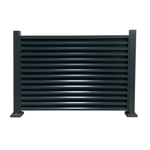 Phổ biến 6-foot nhôm ngang đá đen màn hình louver không thấm nước vườn nhà hàng rào tấm kim loại ngang thanh hàng rào phần cứng - Product Image 4