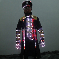 LED Bar KTV Wine Service Suit Vêtements Gants Lunettes Suit Jacket Garment Event Luminous Costume Led Robot Dance Show Party