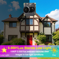 Mini cámara web de seguridad con iluminación Fisheye 1080P, cámara USB 2.0 para PC con poca luz, 0.0001Lux, UVC Plug&Play, sin necesidad de controladores