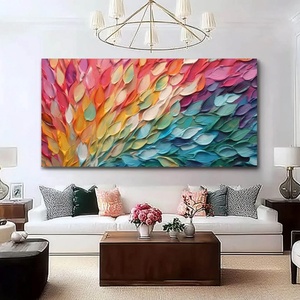 Peinture murale abstraite Bloom Colorburst, grande toile minimaliste faite à la main, œuvre d'art pour hôtel, décoration murale pour la maison, arts décoratifs - Product Image 3