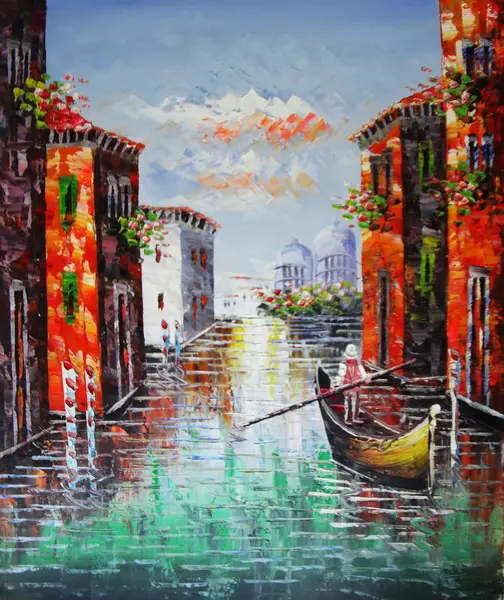 50% Rabatt auf vorhandene Muster Venedig Brücke Home Art Dekor Leinwand Ölgemälde