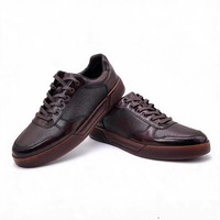 Chaussures habillées confortables pour hommes, faites à la main, en cuir véritable, style rétro skate, avec lacets, semelle intermédiaire en acier et cuir.