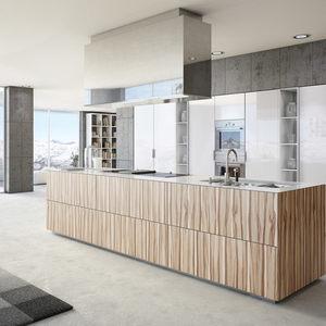 Armoire de cuisine <span class=keywords><strong>rouge</strong></span> à haute brillance modulaire de conception moderne pour les petites cuisines dans les maisons préfabriquées - Product Image 4