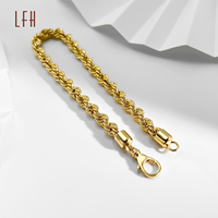 Bracelet en or véritable 18 carats Au750, chaîne torsadée classique, avec pendentif et breloque, vente en gros