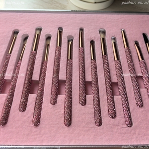 Venta caliente logotipo personalizado <span class=keywords><strong>diamante</strong></span> Bling brocha de <span class=keywords><strong>maquillaje</strong></span> Rhinestone colorido profesional pinceles de <span class=keywords><strong>maquillaje</strong></span> conjunto de herramientas para las mujeres - Product Image 4