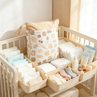 Sacs de voyage multifonctionnels imperméables à double fermeture éclair avec motif imprimé personnalisé, sacs de rangement pour bébé avec séparation humide/sec