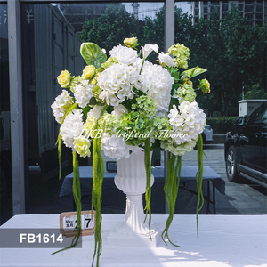 DKB - Centro de Mesa con Bola de Flores de Rosa Blanca y Verde, Centro de Mesa con Bola de Flores de Rosa de Seda, Centro de Mesa con Bola de Flores para Boda - Product Image 3