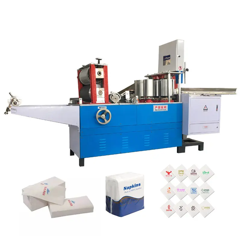 Máquina para fabricar servilletas en V línea de producción de servilletas plegadas con dispositivo de impresión en color
