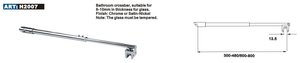 Barra di Supporto Telescopica in Ottone per Parete Doccia in Vetro (Barra Diagonale / Barra Anti-oscillazione) Regolabile - Product Image 4