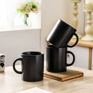 Tazas de café grandes de cerámica, capacidad de 400ml, con esmalte de Color negro mate, para trabajadores de la Oficina y la casa, uso Individual - Product Image 3