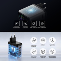 Chargeur mural GaN 165W avec écran TFT intelligent, 4 ports PD3.1, charge rapide, ODM/OEM, type-c, adaptateur secteur USB-C, charge rapide