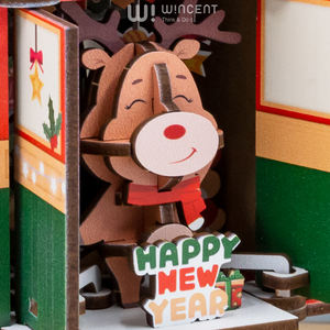 ผู้ผลิตของปริศนางานฝีมือไม้และของขวัญ Wincent การออกแบบล่าสุดปีใหม่กล่องแปลกใจลมไม้ขึ้นกล่องดนตรีของขวัญ - Product Image 6