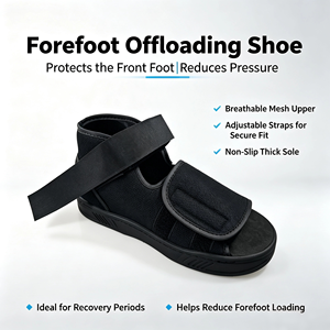 Scarpe Ortopediche Post-Operatorie all'Ingrosso con Rete a Quadretti Rimovibile, Suola in EVA con Velcro, per Fratture Metatarsali e Diabete - Product Image 1