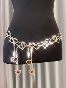 Chaîne de taille classique pour femmes <span class=keywords><strong>2022</strong></span>, <span class=keywords><strong>ceinture</strong></span> de taille, cœur d'amour, strass, <span class=keywords><strong>ceinture</strong></span> creuse, style hip-hop, ceintures fines <span class=keywords><strong>tendance</strong></span> - Product Image 6