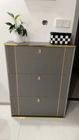 Meuble à chaussures basculant en bois ultra-fin de luxe léger, grande capacité, pour salle à manger et entrée, rangement simple et moderne, gain de place, facile à assembler