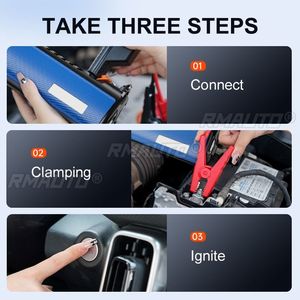 Démarreur de voiture 12000mAh/16000mAh/20000mAh avec compresseur d'air 150PSI, gonfleur de pneus numérique et lumière LED - 20000mAh - Product Image 3