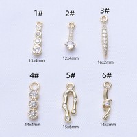 Lot de 20 breloques longues à pampilles en laiton plaqué or 14 carats avec micro-pavé de zirconiums cubiques pour la fabrication de bijoux DIY