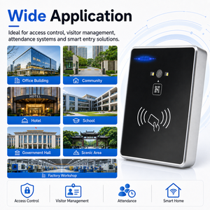 เครื่องอ่านบัตร RFID อัจฉริยะ 3-in-1 เครื่องอ่าน IC ID เครื่องสแกนรหัส QR โลหะผสมสังกะสี ระบบควบคุมการเข้าออกประตู เครื่องอ่านบัตรอเนกประสงค์ - Product Image 6