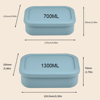 Silicone Bento Box 1300ml Herbruikbaar 3 compartimenten Verwarmbaar Magnetronbestendig BPA-vrij Luchtdicht Voedselveilig Vriesbestendig Ecologisch
