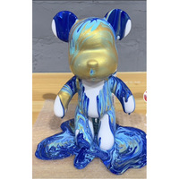 Figurine d'ours créative en résine Fluid Bear DIY, peinte à la main, décoration artistique pour la maison, cadeau de Noël, kit de peinture, taille personnalisée