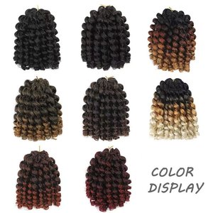 Vente en gros 8 pouces 80g Baguette Jumpy Haute Qualité <span class=keywords><strong>Cheveux</strong></span> Curl Tressage Crochet Bouclés Tresse Mèches de <span class=keywords><strong>Cheveux</strong></span> Synthétiques pour Tresses Africaines - Product Image 5