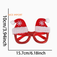 Lunettes de Noël rouges et vertes style sapin de Noël, décorations de Noël, lunettes de Noël, fournitures de fête pour enfants, articles de Noël, montures