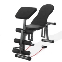 Banc de musculation pliable réglable en cuir multifonctionnel pour haltères