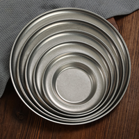 Assiettes de service ovales en acier inoxydable 14-36 cm pour barbecue coréen, cuisine occidentale, desserts, buffet, 50 pièces MOQ, compatibles micro-ondes et lave-vaisselle