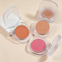 Palette de fard à joues crémeux mat rose nude à haute pigmentation, longue tenue, imperméable, avec étiquette privée
