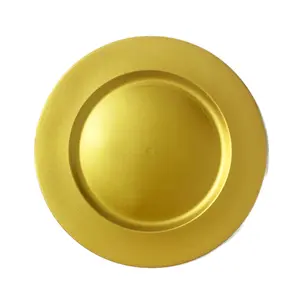 Buy from Factory wedding Plastic charger plates gold shiny side underplates for wedding table layout decorative pieces