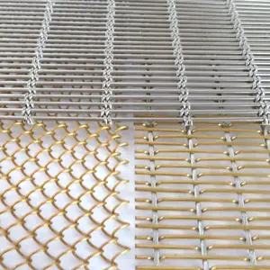 6 metros de ancho de malla metálica Revestimiento de tela metálica Malla de alambre decorativa arquitectónica