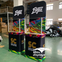 Estante Torre Mostrador Rectangular Triángulo Contador Podio Con Estantería Feria Comercial Exhibición Exhibiciones de stand de tela