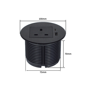 Tomacorriente Empotrable de Aleación de Aluminio, Estándar Europeo Tipo A+C, Puertos de Carga USB, IP44, Corriente Nominal de 16A, para Mesa de Sofá - Product Image 5