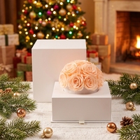Heimdekoration Geschenk Kuppel Blumenarrangement Unsterbliche Ewige Rose Konservierte Blume in Geschenkbox
