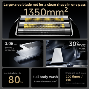 Mini rasoir électrique pour homme, rasage du visage, recharge rapide USB-C, rasoir de voyage rechargeable, étanche, utilisation humide et sèche, verrouillage de voyage - Product Image 2