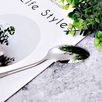 Ensemble de couverts professionnels en acier inoxydable gravés sur mesure, 6 pièces - Cuillères et fourchettes de table pour fête, ensemble de 6 pièces
